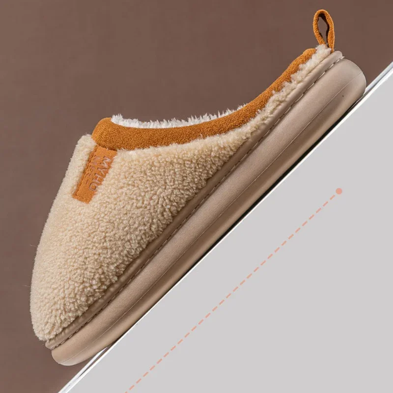 Fashion Mix Color Fur Slippers for Women Winter Indoor Short Plush Warm Cotton Slippers Woman Non Slip Cozy House Slides Mujer