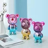 2024 popular cartoon mini violent bear small fan holding a three-speed USB portable rechargeable gradient bear fan 4