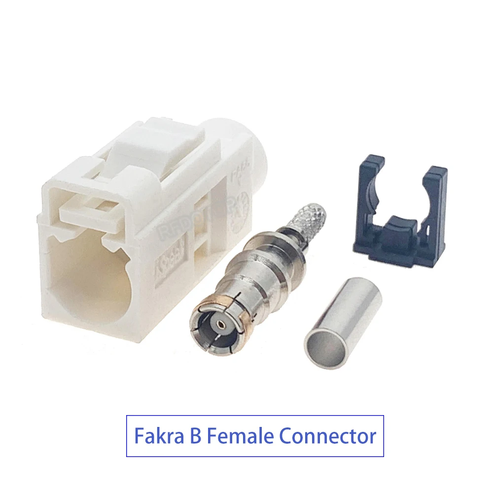 1Pcs Fakra A/B/C/D/E/F/G/H/I/K/Z Female Crimp Connector Car Radio FM GPS Antenna Fakra Adapter for RG316 RG174 Pigtail Cable