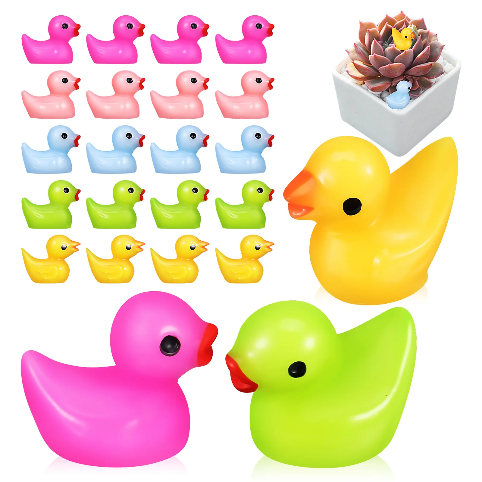 

25 Pcs Photo Props Micro Landscape Cute Little Landscaping Resin Nativity Ornament Mini Garden Decor Cake Moss Ducks