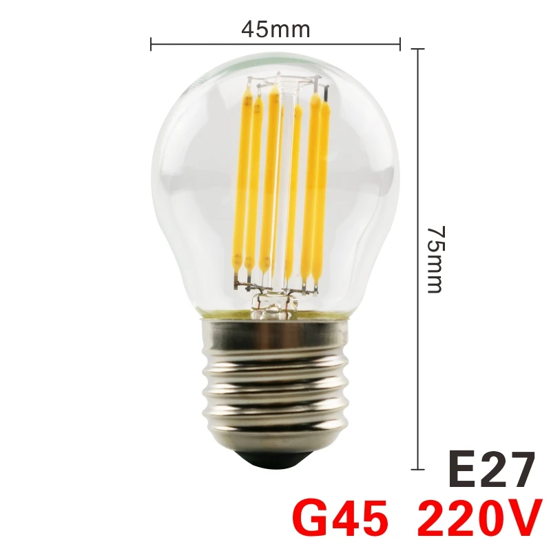 ZDM LED Bougie ampoule C35 G45 vintage lampe E14 LED E27 A60 220 v LED Globe 