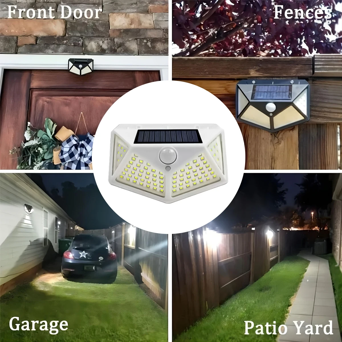 New Solar Lights Outdoor Wall Lamp PIR Motion Sensor 100LED Solar Powered Sunlight Street Light for Garden Courtyard