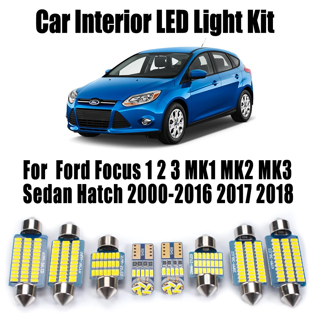 Premium LED Interior Light Kit - No Error Canbus, Reading Bulbs for Sedan & Hatchback Vehicles