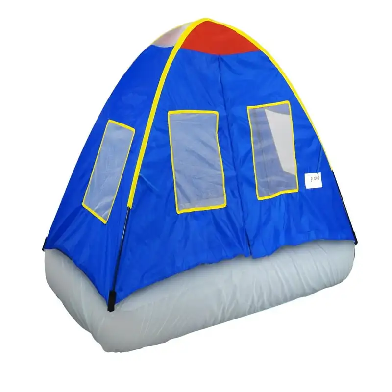 

6 Mesh Windows Fiberglass Poles Washable Sheets Polyester Tent, Multi-color