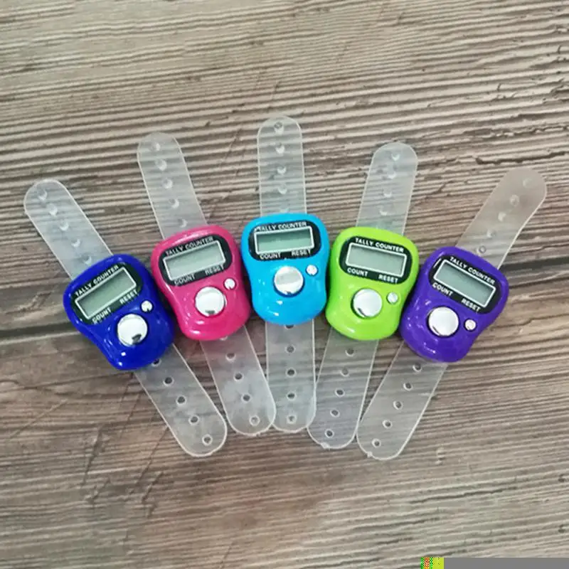 Hand Tally Counter Electronic Digital Finger Ring Tally Counter Hand Held Knitting Row Counter Clicker Mini Point Marker LCD