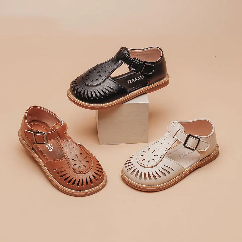 

New Student Hollow Breathable Anti Kick Baotou Beach Shoes Girl Solid Casual Walking Soft Sole Sandals