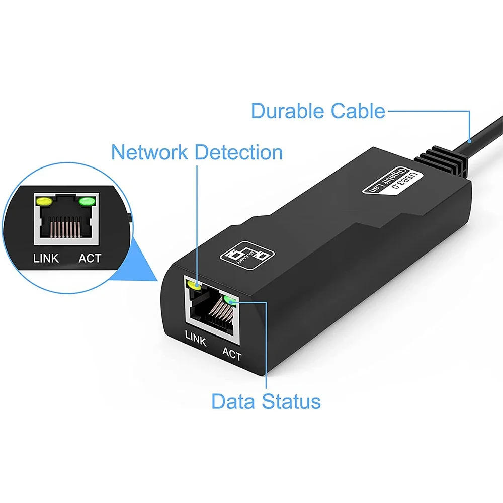 10/100/1000Mbps USB 3.0 유선 네트워크 카드 USB to RJ45 타입 C to RJ45 LAN 이더넷 어댑터 PC 맥북 윈도우 노트북 게임용