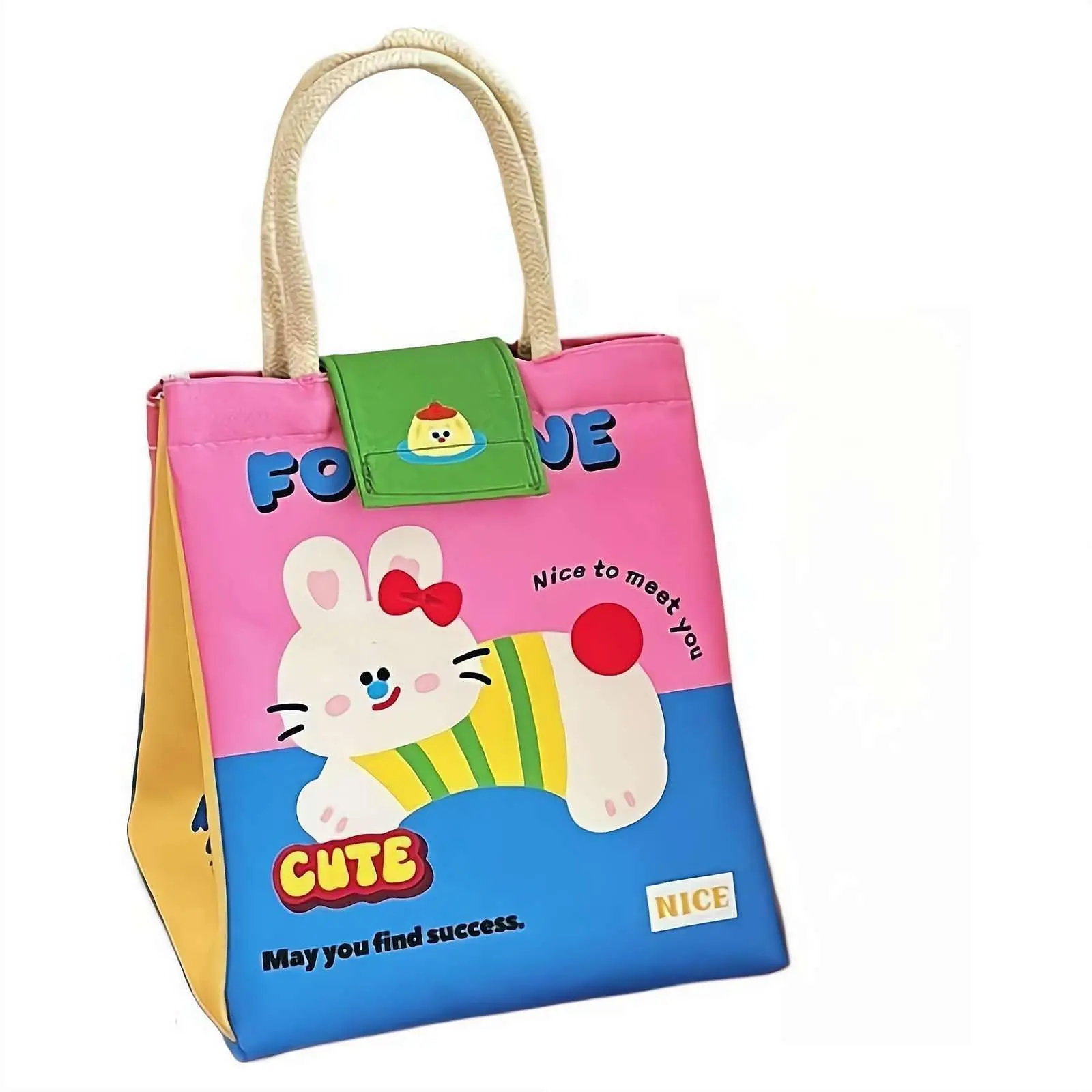 1pc Insulated Lunch Bag Cute Bento Tote Bag Fashionable Thermal Food Container for Offi... - SKU ILB00909 - UGI Packaging