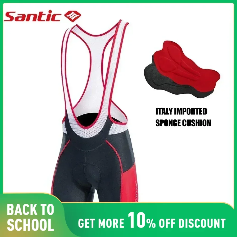 Santic Cycling Bib Shorts Men Pro 4D Coolmax Padded Breathable Summer Biker Shorts MTB Road Bike Pockets Gym Pants Asian Size cycling bib shorts,cycling shorts,cycling pants