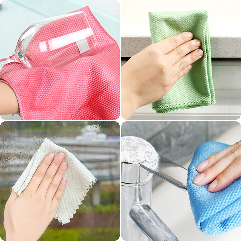 1/2/5/10Pcs Microfiber Cleaning Cloths Multi-Purpose Cleaning