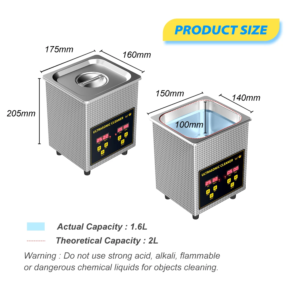 Nettoyeur à Ultrasons Vloxo CD-3800 - 50W, Occasion, Fonctionnel