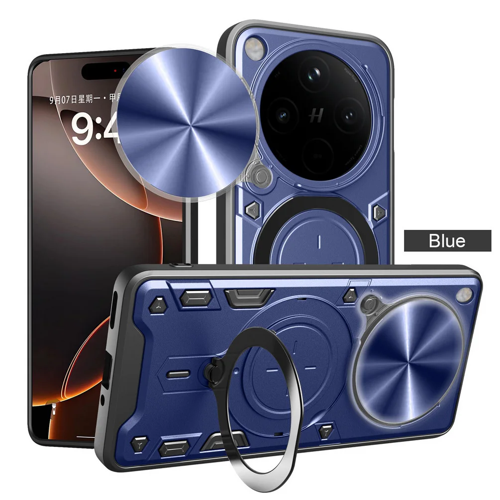 Enhanced Armor Rotating Metal Ring Holder Magnet Car Mount Case