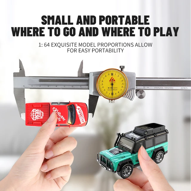 1/64 Mini RC Car 2.4G Remote Control Cars Drifting Alloy Truck Model with Light Off-Road Vehicle Kid Toys for Boys Children Gift 3