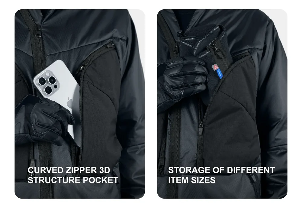 Reindee Lusion 24aw primaloft curved asymmetric zipper lightweight inner jacket warm midlayer multipocket techwear gorpcore