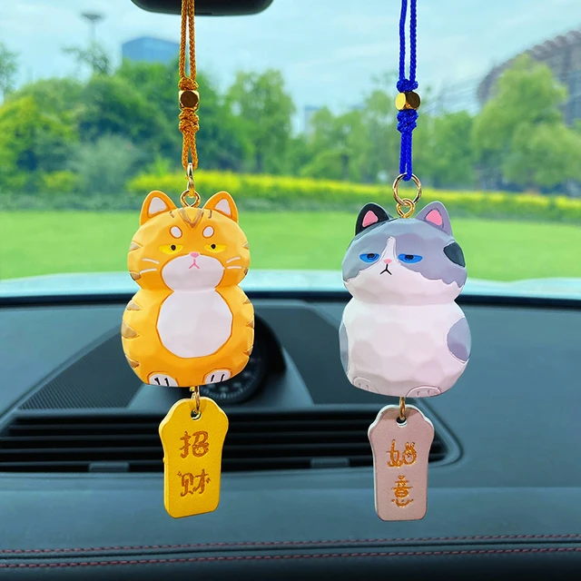 Carve Style Animal Pet Car Ornament Accessories Cute Cat Decor Cartoon  Shiba Inu Corgi Dog Auto Rearview Mirror Hanging Pendant - AliExpress