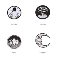 Shop Now: 46 Styles of Black and White Iron-On Patches for Clothes - Letter Appliques, Skulls, Stripes, Embroidery Stickers, Round Badges - Image 3