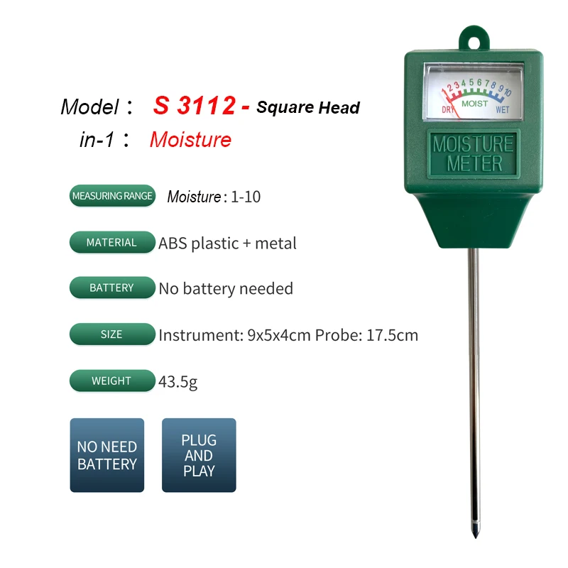 Fertility Plant Soil Thermometer Hygrometer 4 In 1 Lcd Digital Ph