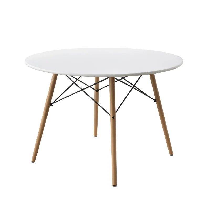 

42inch Round Modern Dining Table Mid Century Style, Include 1 Table, Beech and White Color