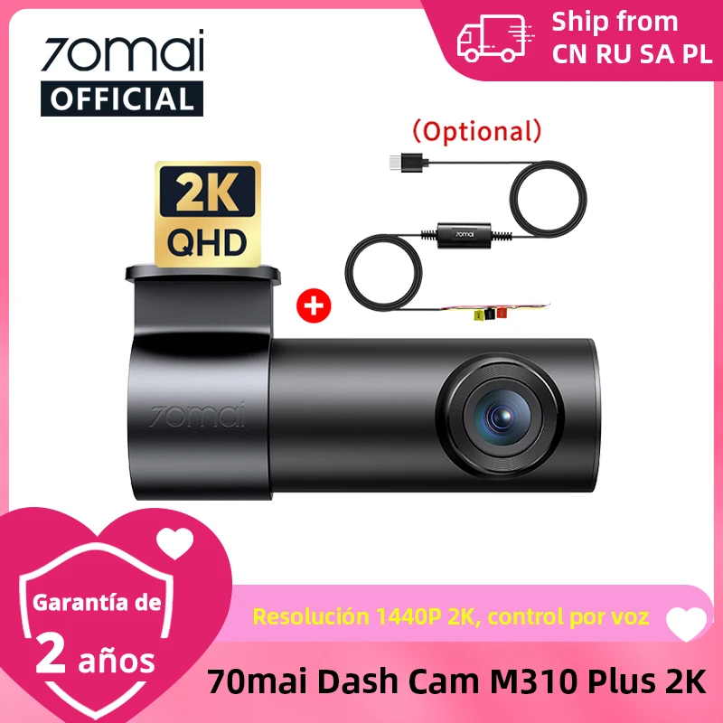 70mai Dash Cam M310 Plus 2K 1440P Super Night Vision F1.55 Aperture 70mai M310 2K Car DVR 24H Parking Guard WIFI & Voice Control