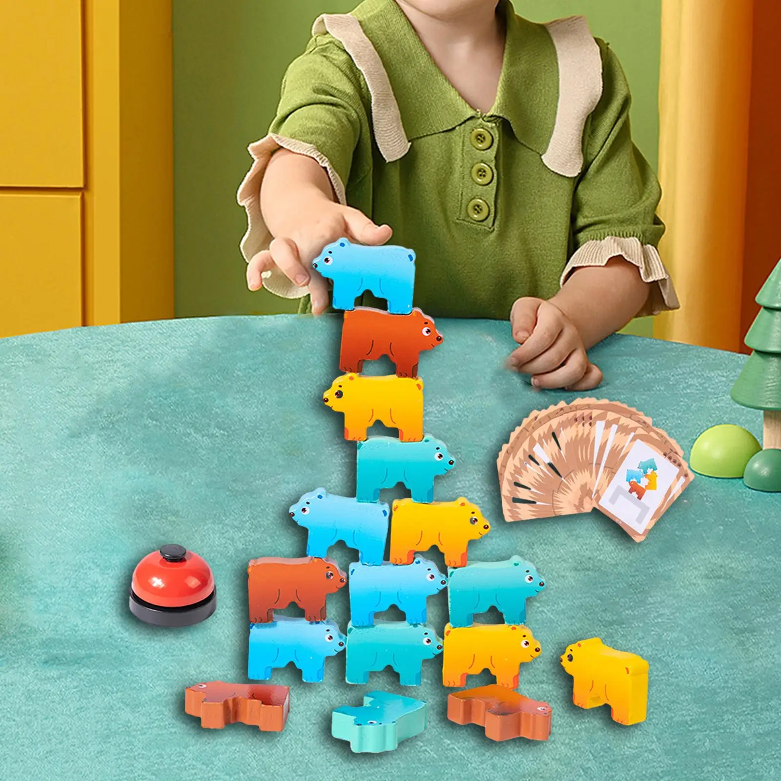 

Montessori Kindergarten Building Toys Learning Preschool Parent Children Interactive Balance Block Game for Girls Boys Kids Gift