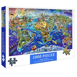 DIY Large Puzzle Game Toys 1000 Pieces Puzzles for Adults Jigsaw Puzzles Educational Intellectual Decompressing Toys Gift