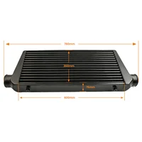Universal Turbo Intercooler - 600x300x76mm, 3" Inlet/Outlet, Black