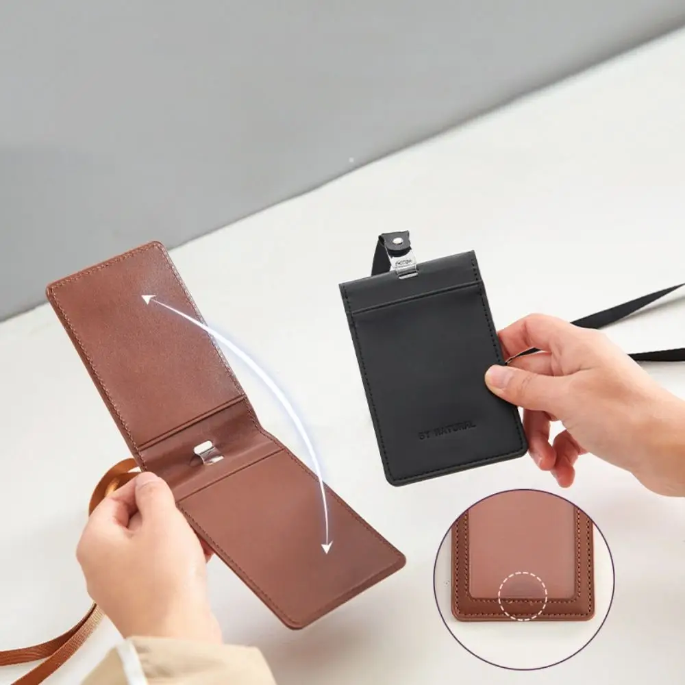 

Шнурок, модный держатель для карт, портативный держатель для ID карт из искусственной кожи, водонепроницаемый простой держатель для кредитных карт для женщин