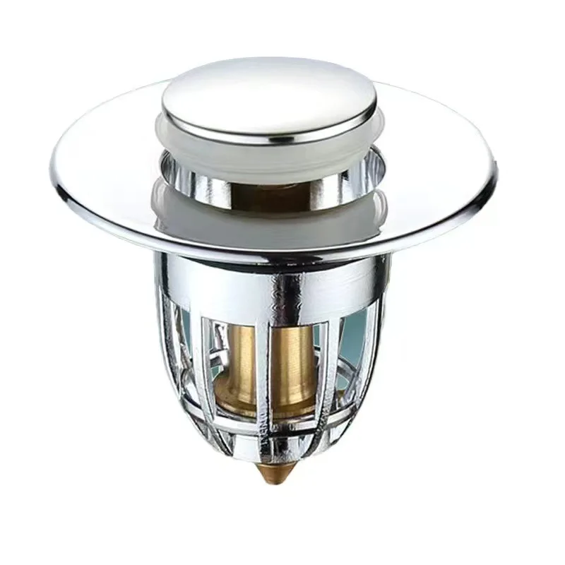 White Ceramic Basin Bouncing Water Dispenser with Anti Odor Bouncing Core, Washbasin, Press Type, Universal