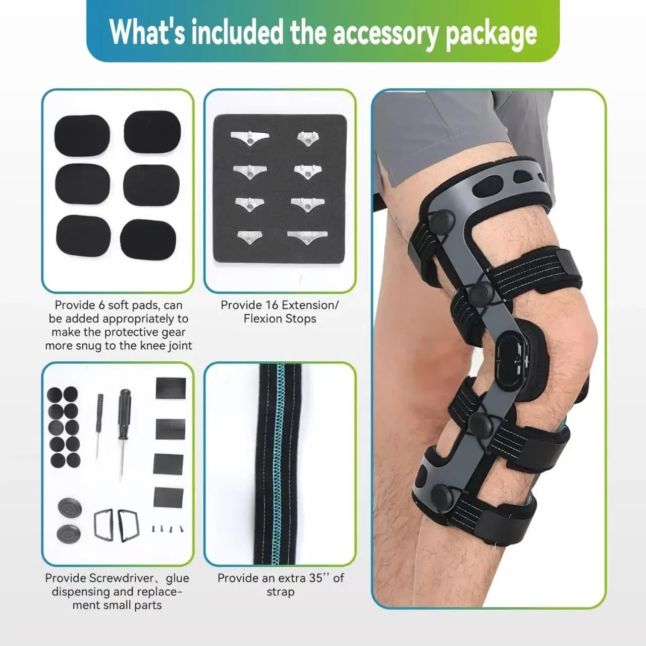 Knee Brace for ACL/MCL/PCL/Ligament Injury, Meniscus Tear, Joint Pain Relief - Functional ACL Knee Support Brace for Men & Women 3