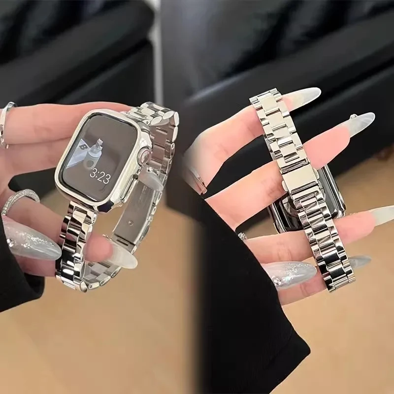 Elegant Slim Metal Watch Strap - Stainless Steel Bracelet