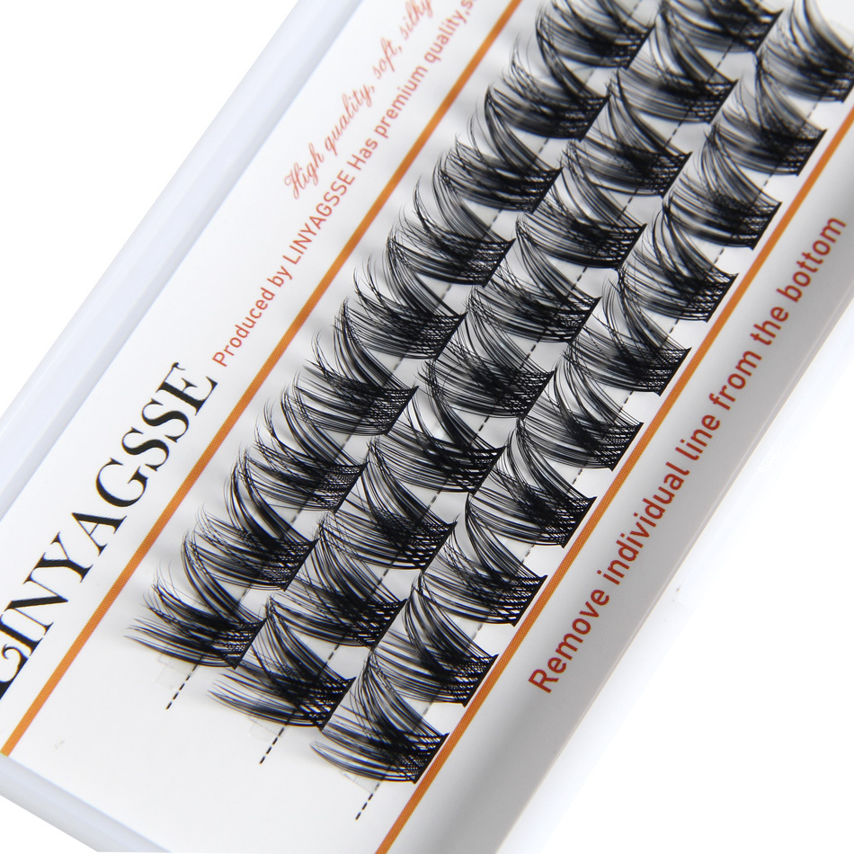 LINYAGSSE 50D 0.07 3 rows Self-Grafting Cluster Lashes Natural Mink Eyelash Individual Extension Lashes Makeup Cilias