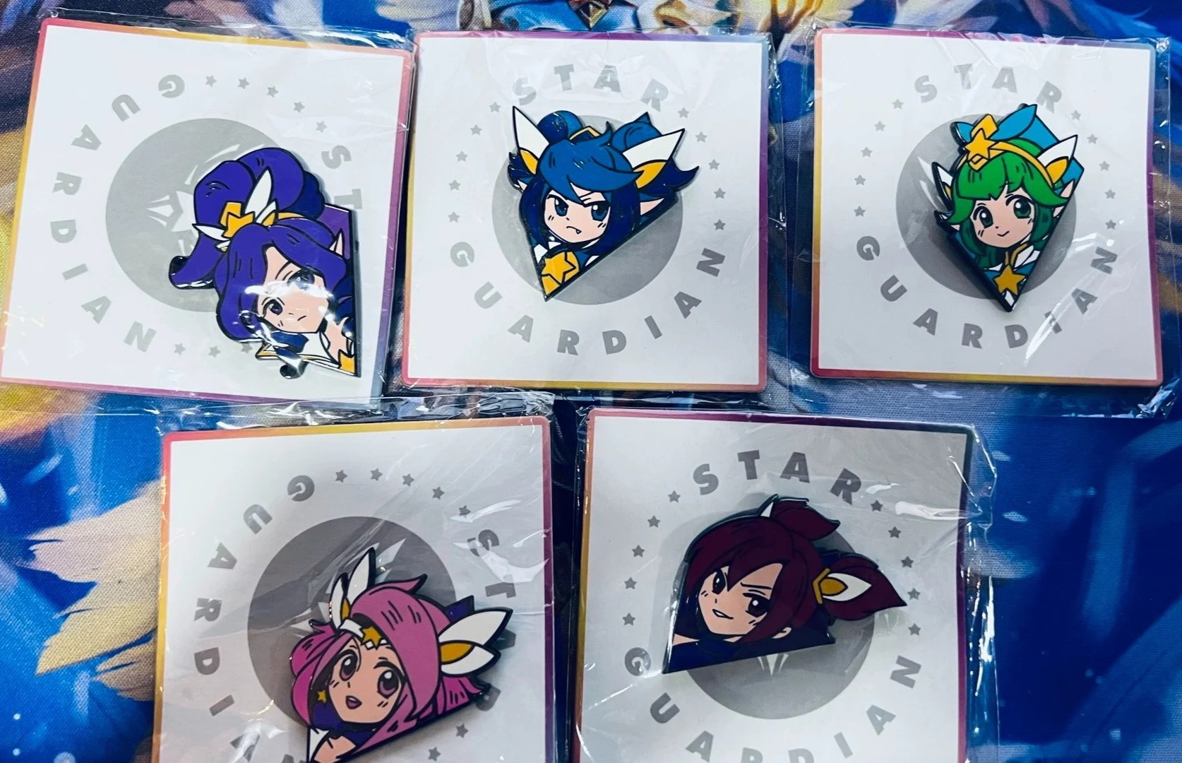 

Authentic RIOT Games League of Legends Merch Star Guardian Team Pin Set pin pack OOP RARE lux jinx Poppy lulu janna