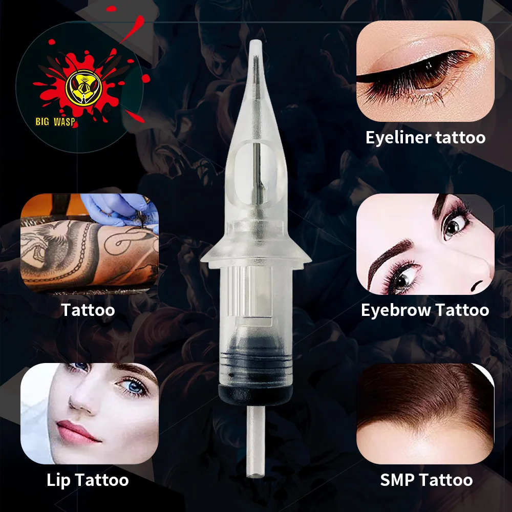 BIGWASP Needle Cartridges For Tattoos Needles RL 20pcs/Lot Disposable Sterilized Safety Cartridge for Tattoo Machines Grips