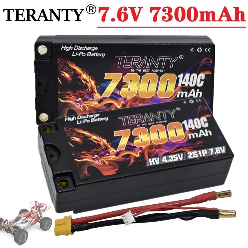 

Upgraded TERANTY Shorty Lipo Battery HV 2S 7.6V 7300mah 140C 280C With 5mm Graphene Bullet For 1/10 RC Car Race Boat Tank Parts