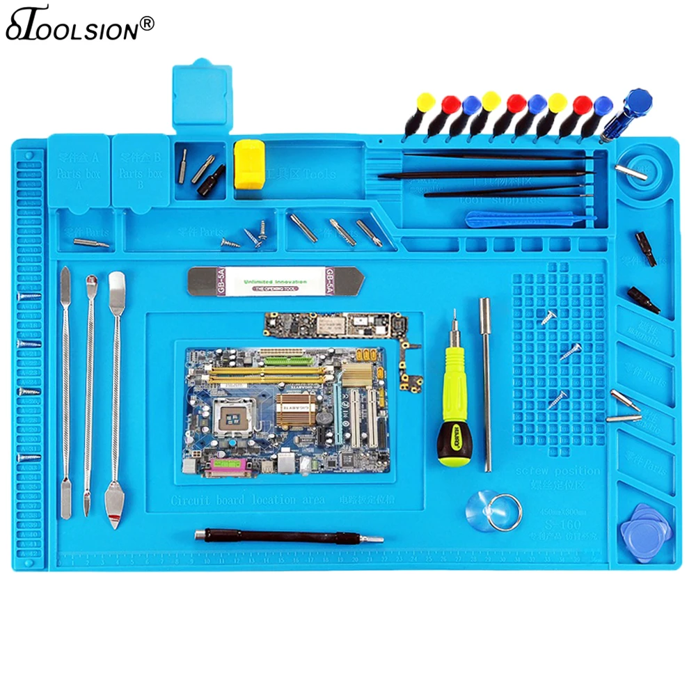 แผ่นความร้อนฉนวนกันความร้อนแผ่นซ่อมเชื่อม Soldering Work Station ความร้อนโต๊ะแพลตฟอร์มซิลิคอนสำหรับโทรศัพท์มือถือ 1