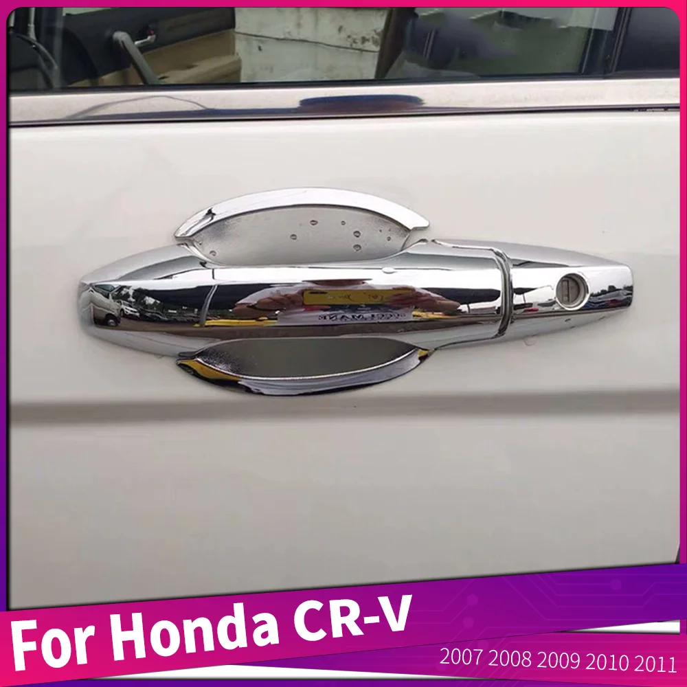 

Подходит для Honda CR-V от 2007 до 2011 ABS, хромированная крышка внешней дверной ручки автомобиля, Крышка Дверной чаши, наклейка на крышку рамы
