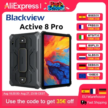 Blackview Active 8 Pro Tablet robuste Android 14 Display da 10,36" 2,4K Helio G99 16GB 256GB Tablet PC 22000mAh 1