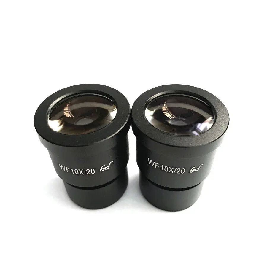 2 PCS Wide Field Eyepiece WF10X 20mm Microscope Wide Angle Eyepiece 30mm Mounting Interface for Stereo Microscope