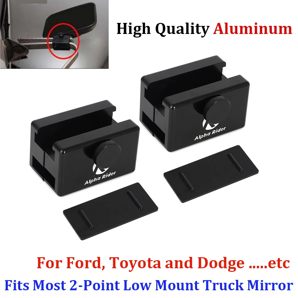 

2pcs Aluminum Extend Mirror Blocks kit W/Shims For Ford, Toyota and Dodge Truck Fits Most 2-Point Low Mount Truck Mirror