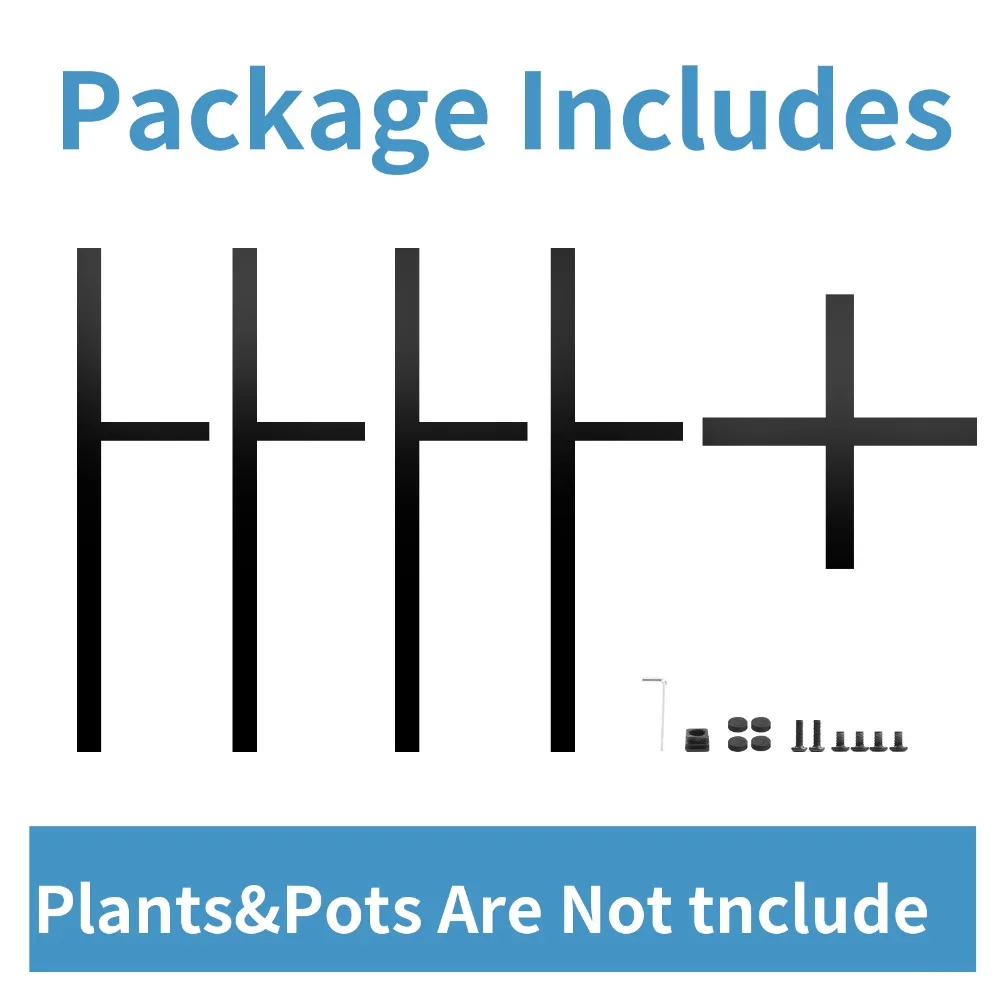Heavy Plant Stand Four-legged Plant Stand Corner Adjustable Metal Shelves for Flower Pot Outdoor Garden Patio Furniture