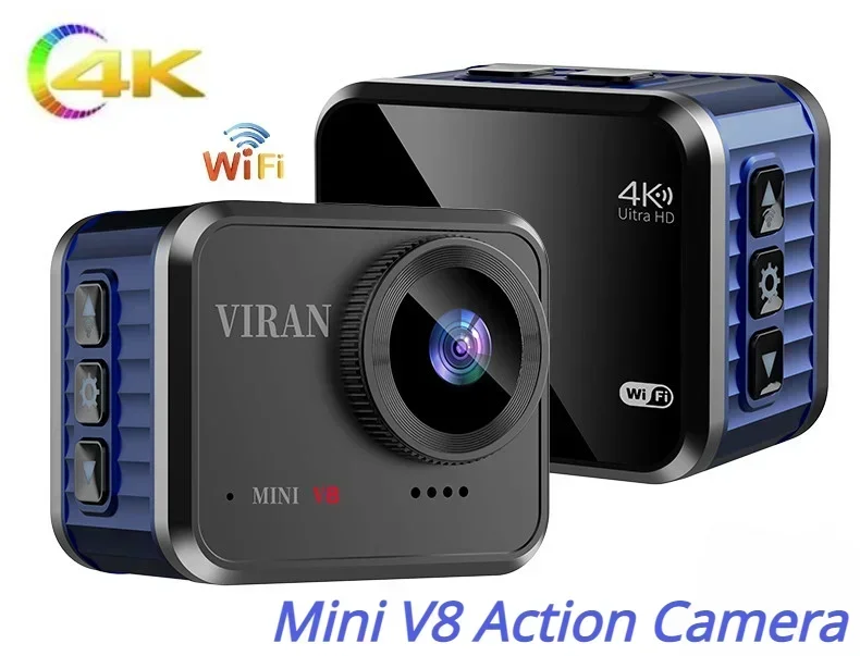 

Action Camera 4K Mini Wifi HD 60FPS With Remote Control Screen Waterproof DV Sport Camcorder Drive Recorder Wireless Webcam V8