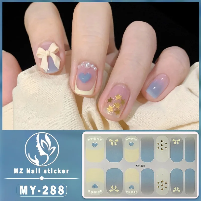 Waterproof 3D Rhinestone Nail Art Stickers - Sweet Self-Adhesive Manicure Decoration