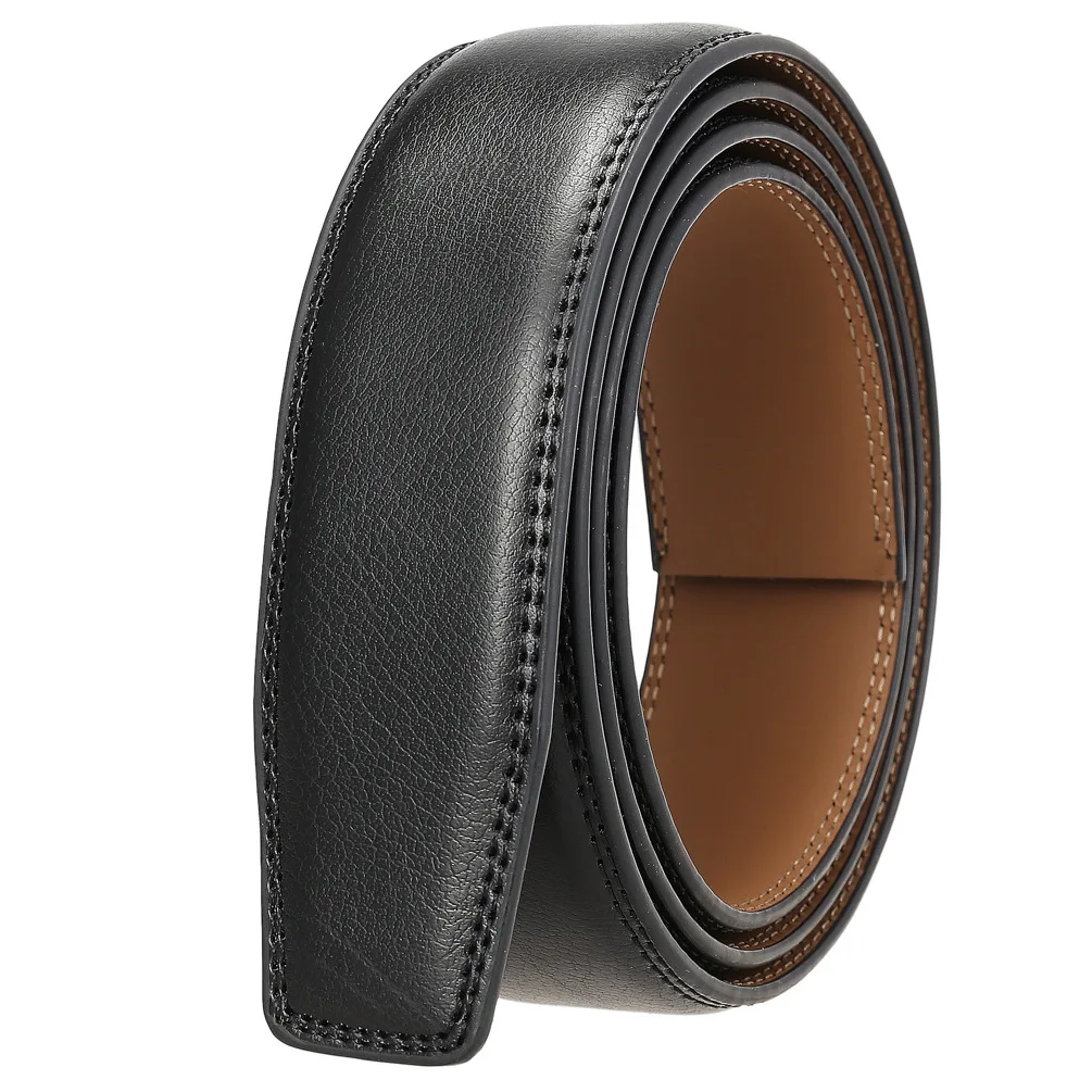 Luxus 3,5 cm Breite Kuh Leder Gürtel Ohne Schnalle Für Männer Hohe Qualität Rindsleder Casual Business Gürtel Keine Schnallen kopf – Detail 25
