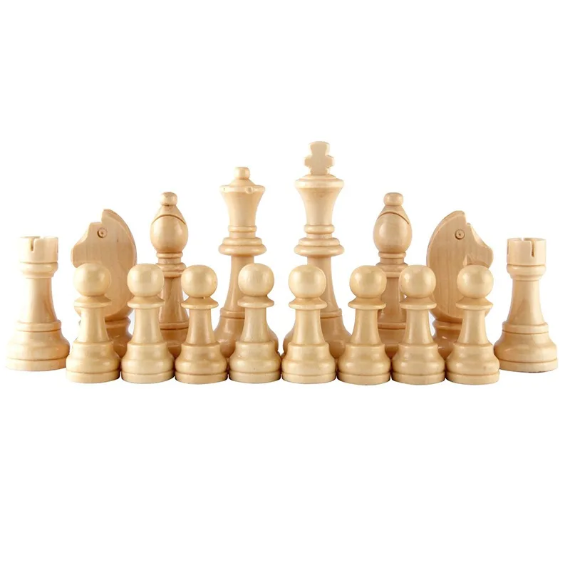Wooden Chess Pieces 32pcs Complete Chessmen International Word Chess Set Piece Entertainment Accessories