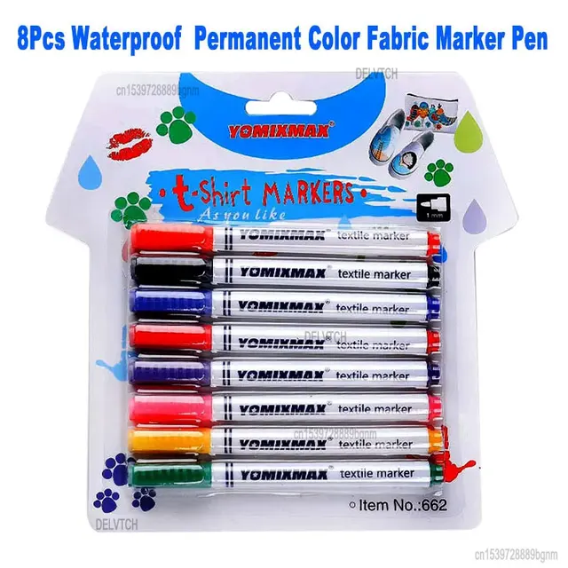 8 Colors/Set Fabric Paint Marker Pen Clothes Textile DIY Crafts T-shirt  Graffiti Pigment Painting Pen School&Office Stationery - AliExpress