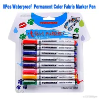8Pcs Waterproof Permanent Color Fabric Textile Marker Pen For T Shirt Shoes Clothes Wood Stone DIY Art Graffiti Drawing Painting 2