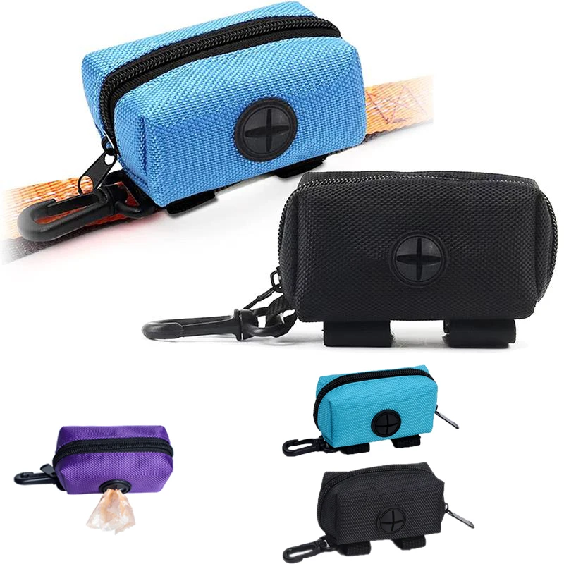 Pet Dog Poop Bag Holder Guinzaglio Attachment Regolabile Mini Travel Garbage Bag Cani Waste Poop Bags Dispenser Strumenti Per La Pulizia Degli Animali