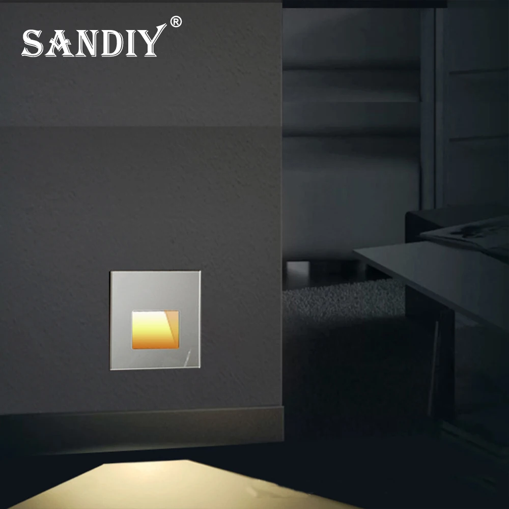 Stair Radar Light Recessed Wall Lamp Motion Sensor Step Spotlights Indoor Staircase Nightlight for Corridor Bedroom SANDIY White wall light led wall lamp motion sensor light led light