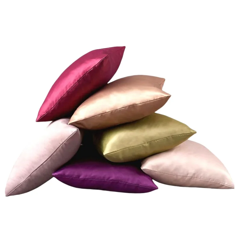 Luxurious Satin Pillow Cover - Smooth Solid Design, Home Decor Accent