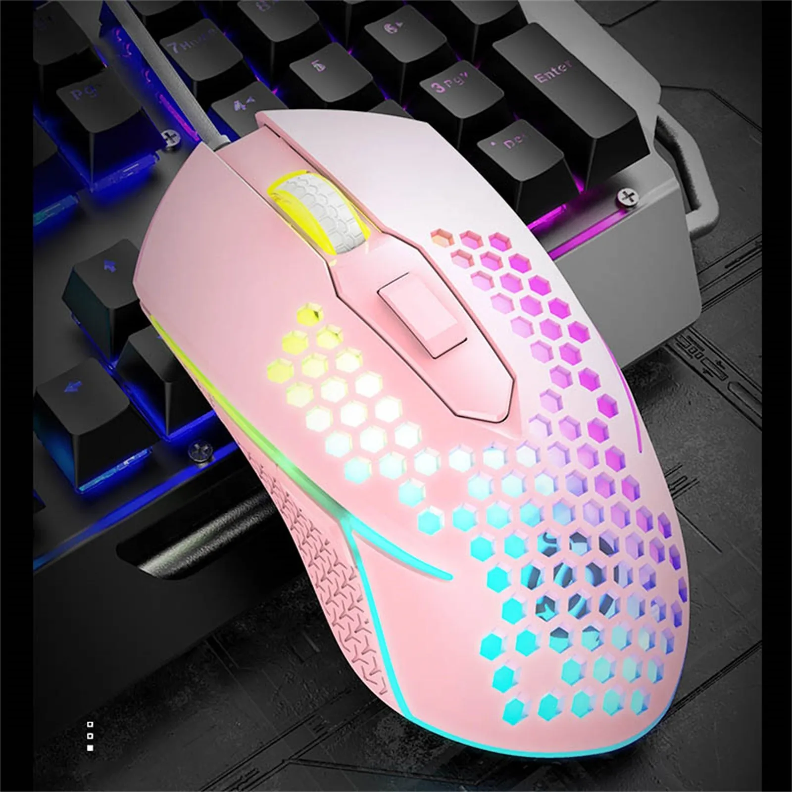 X8 Wired Gaming Mouse Portable Office Entertainment Mute Mechanical Desktop Computer Notebook Honeycomb Luminous Mouse gaming mouse for large hands